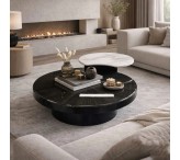 طقم طاولات ثنائية رخام دائري 