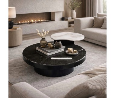 طقم طاولات ثنائية رخام دائري 