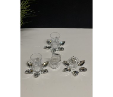 طقم ضيافة 36 قطعه كريستال اسود