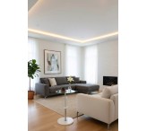 طاولة كريستال بعامود فضي 