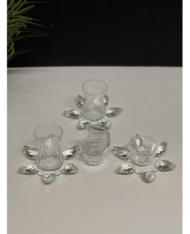 طقم ضيافة 36 قطعه كريستال شفاف