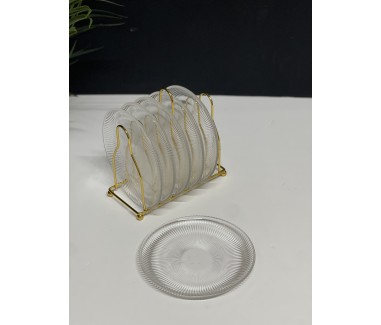 طقم صحون مع شيال ذهبي