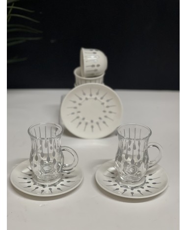 طقم ضيافة -فضي 18 قطعة