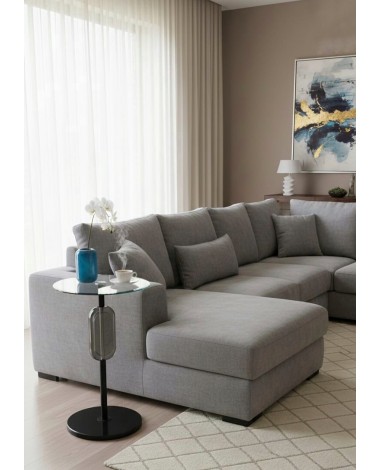 طاولة كريستال بعامود اسود