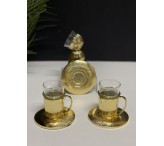 طقم ضيافة ذهبي 18 قطعه