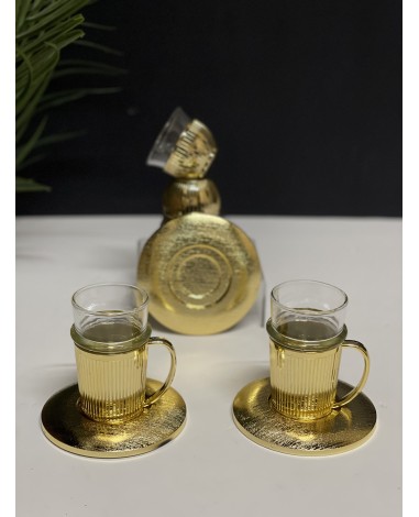 طقم ضيافة ذهبي 18 قطعه