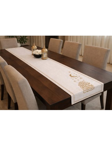 مفرش خياطة تطريز ذهبي