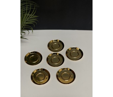 طقم صحون شاي ذهبي