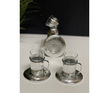 طقم ضيافة فضي 18 قطعه