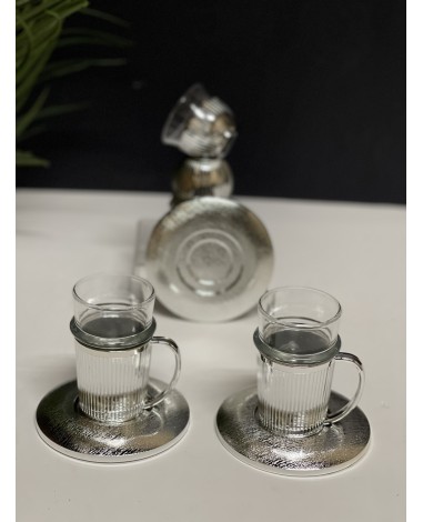 طقم ضيافة فضي 18 قطعه