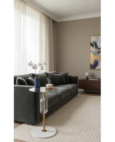 طاولة كريستال بعامود ذهبي