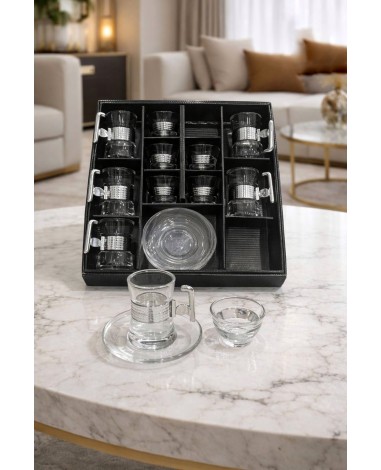 طقم ضيافه 18 قطعه فضي 001