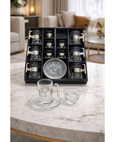 طقم ضيافه 18 قطعه فضي 002