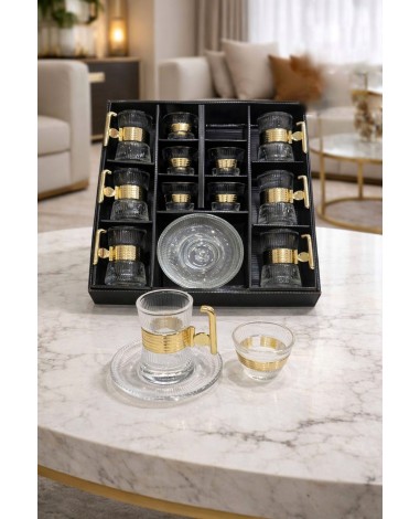 طقم ضيافه 18 قطعه ذهبي 001