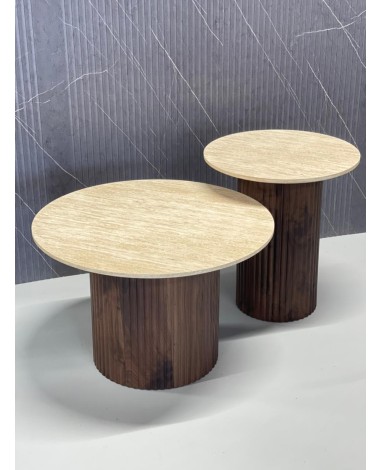 طقم طاولتين خشبي