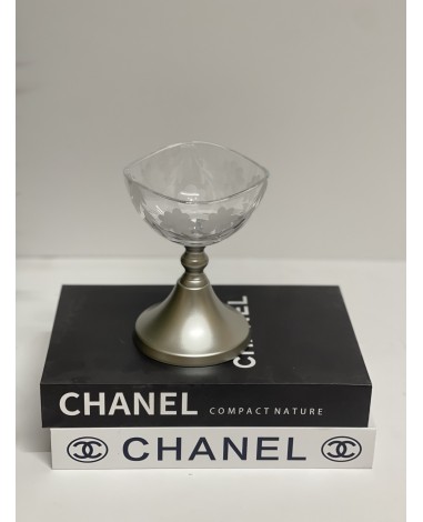 صحن فضي مشجر بقاعدة صغير 