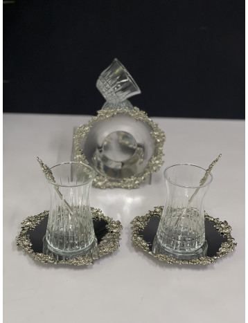 طقم ضيافه فضي ملكي 24 قطعه