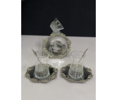 طقم ضيافه فضي ملكي 24 قطعه