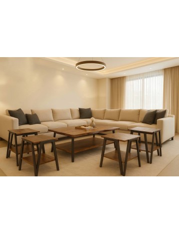 طقم طاولة خماسي خشبي