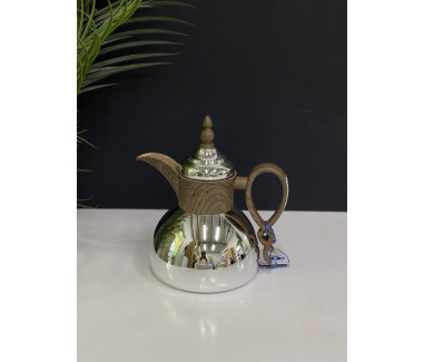 دله ستانلس ستيل فضي مع خشبي