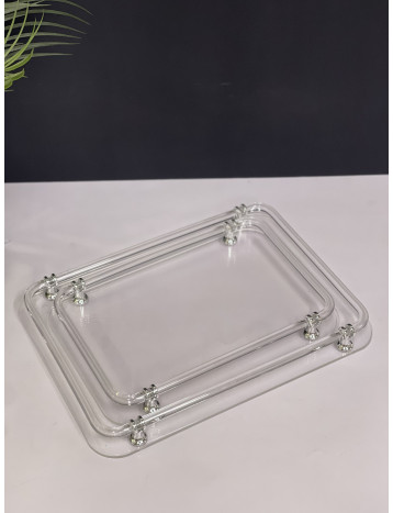 طقم صواني اكريلك فضي