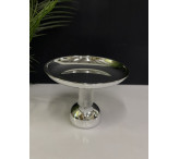 صحن فضي بقاعدة شفاف 