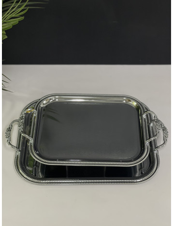 طقم صواني حبتين فضي