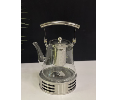 ابريق مع سخان فضي