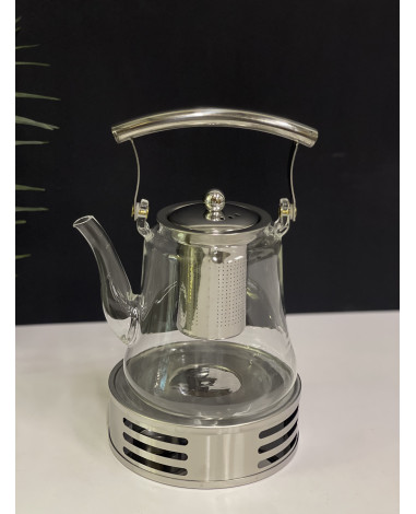 ابريق مع سخان فضي