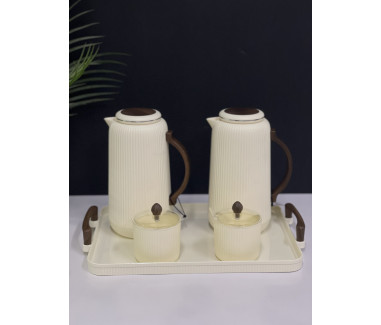 طقم ترامس خشبي مع صينية 