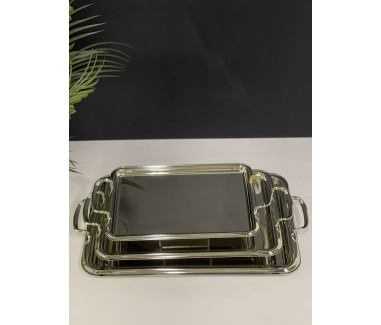 طقم صواني فضي ساده