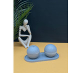 طقم مبخرة ترافينتينو دائرية