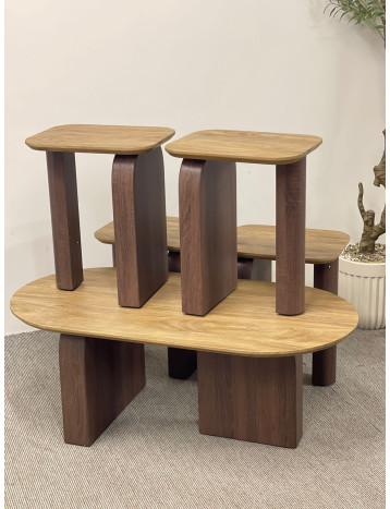 طقم طاولات بني غامق