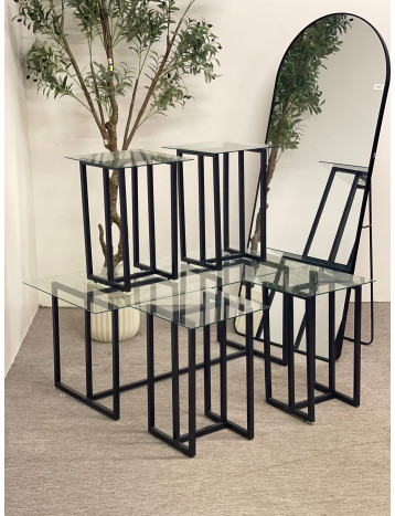 طقم طاولات زجاج