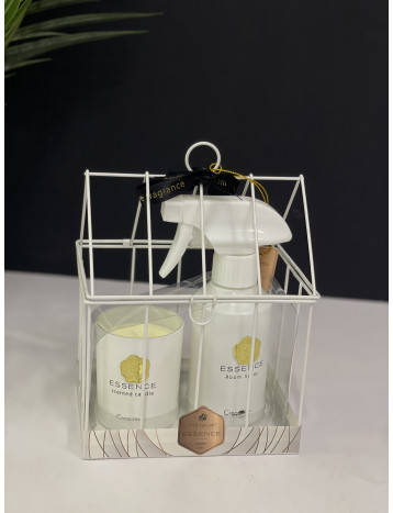 طقم معطر مع شمعه ابيض