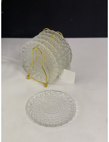 صحون مع ستاند ذهبي