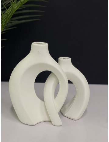 طقم فازات ورد ابيض