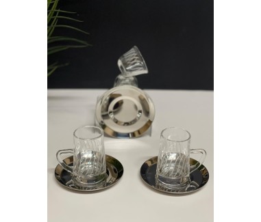 طقم شاي وقهوة 18قطعة **