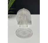 6 صحون مع استاند فضي