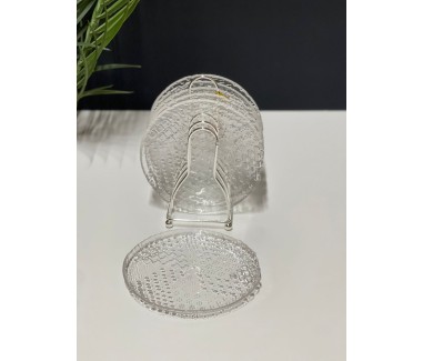 6 صحون مع استاند فضي 01