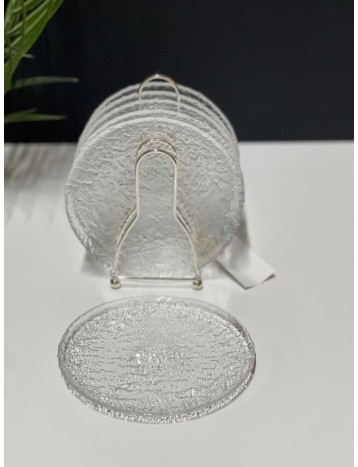 6 صحون مع استاند فضي 04