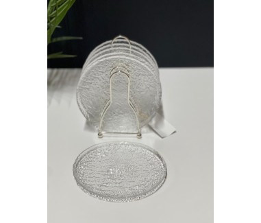 6 صحون مع استاند فضي 04