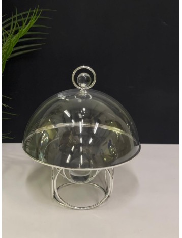 صحن ضيافة فضي بغطاء 