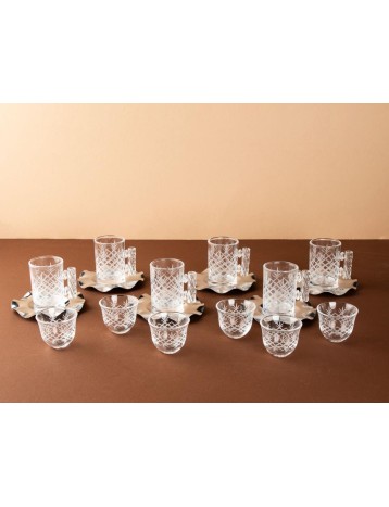 طقم شاي وقهوه كريستال 18 قطعه 03