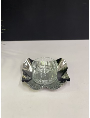 صحن قزاز مع قاعدة فضي