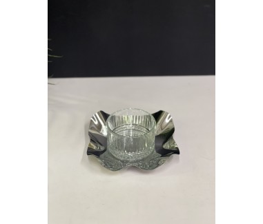 صحن قزاز مع قاعدة فضي