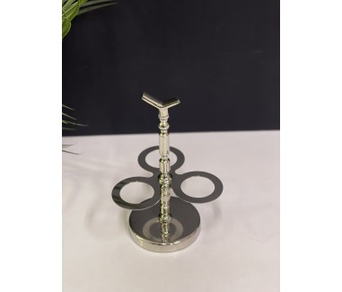 حامل فناجيل ثلاثي فضي