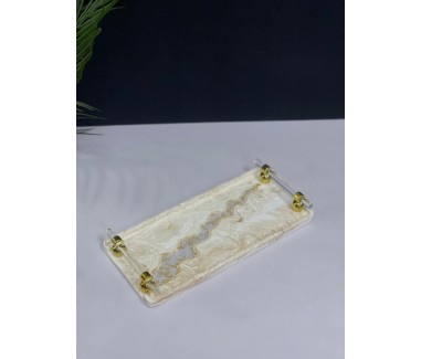 صينية رخامي ذهبي