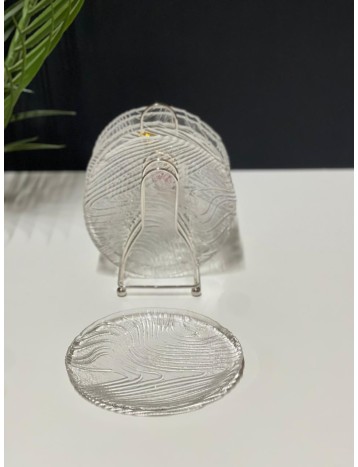 6 صحون مع استاند فضي 03