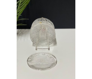 6 صحون مع استاند فضي 03